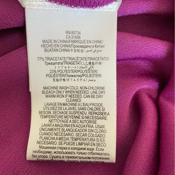 BCBGMaxAzria Magenta Lace-Up Blouse - Picture 5 of 5